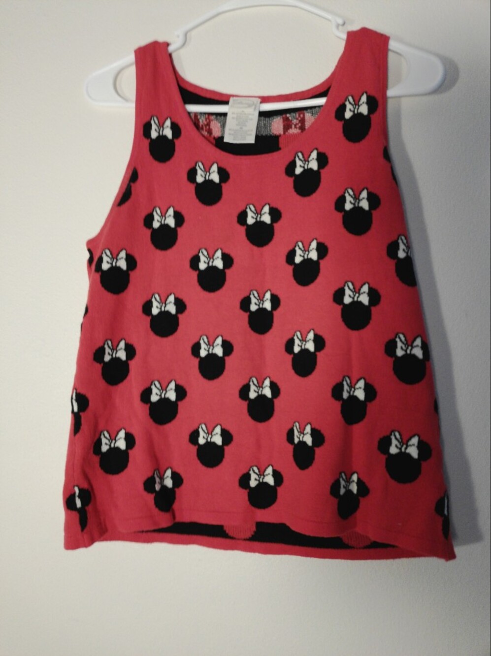 Red Sleeveless Minnie Silhouette Tank Top